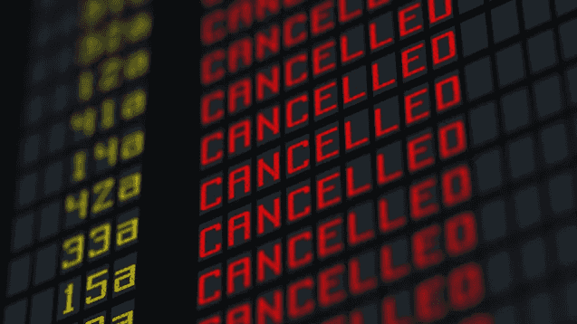 Canceled flights on Monday, Oct. 24 due to Korean airplane mishap