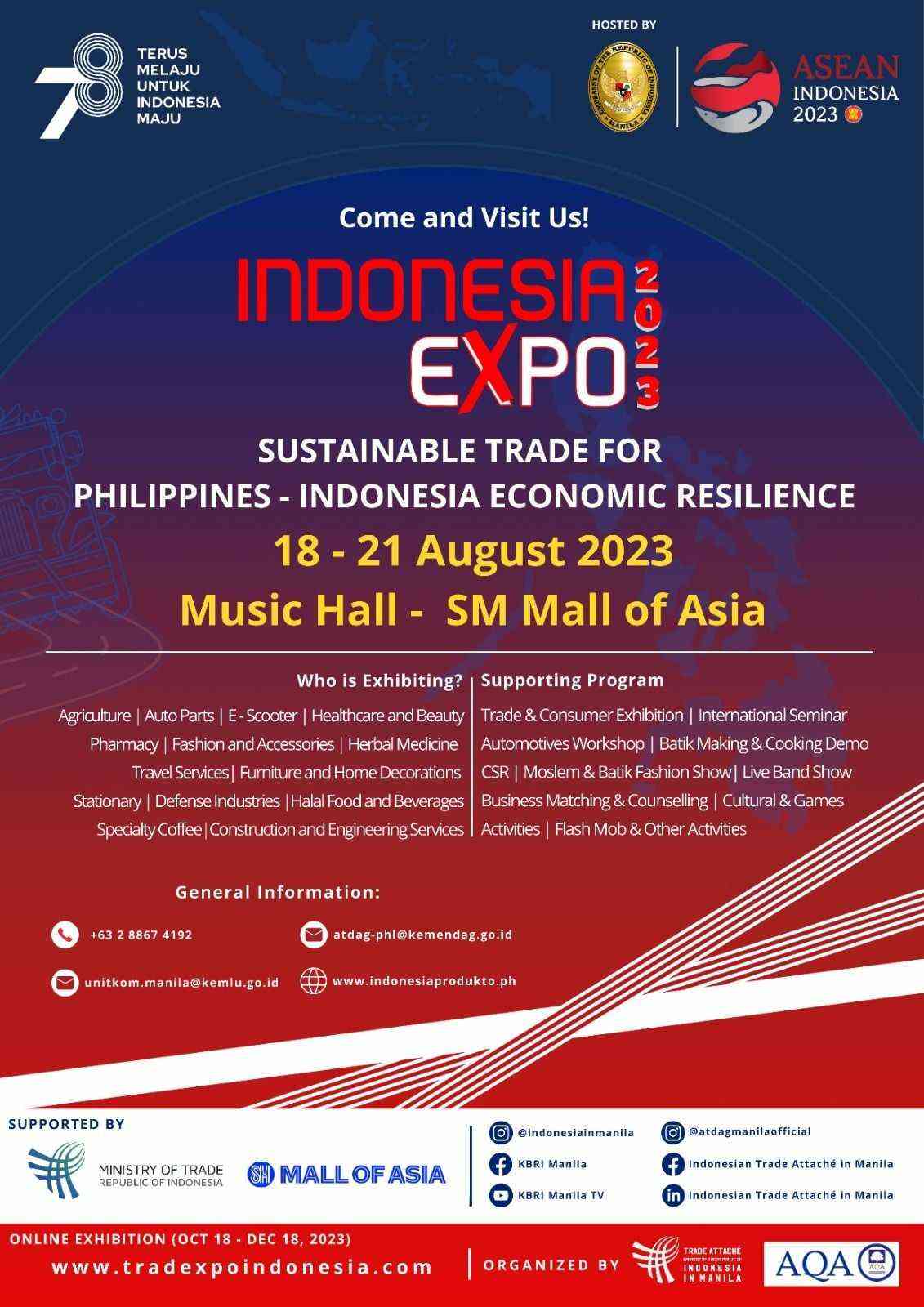 Embassy of Indonesia in Manila presents "Indonesia Expo 2023:  A Celebration of Sustainable Trade and Economic Resilience