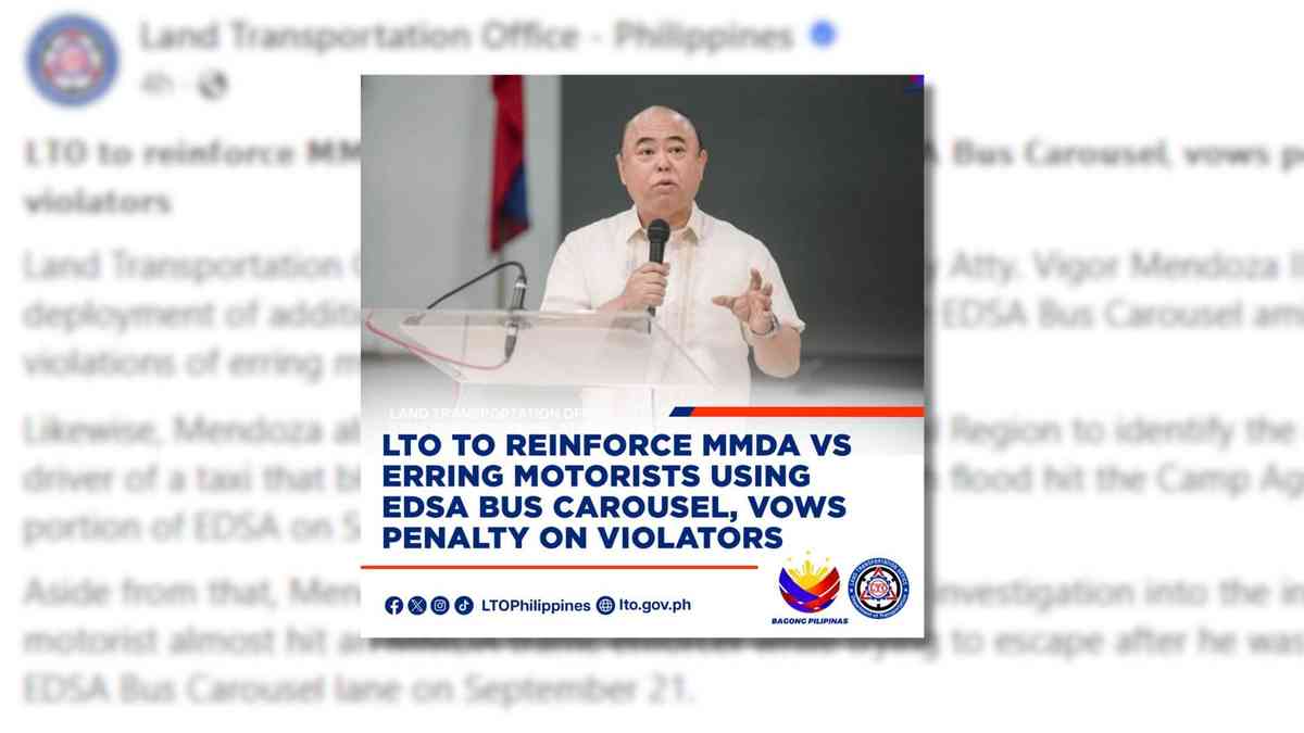 LTO deploys extra personnel in EDSA busway following rise of violators