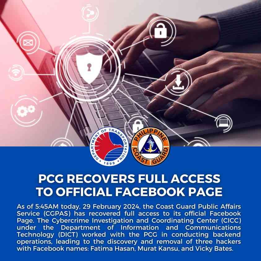PCG recovers FB page from hacker