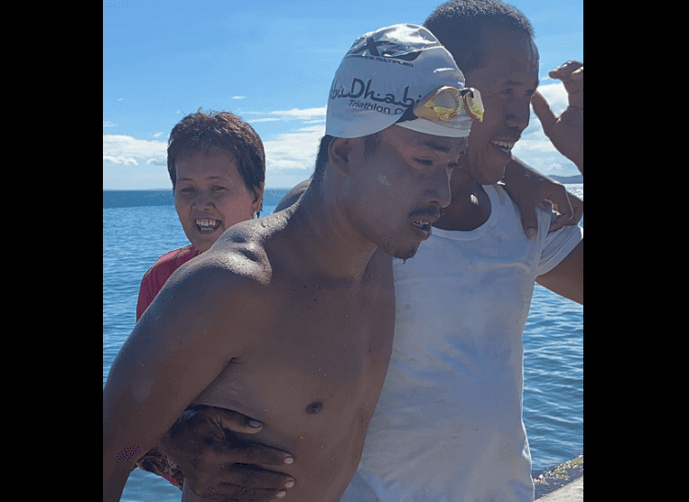 Albay swimmer breaks own record by swimming 9 hours from Albay to Sorsogon