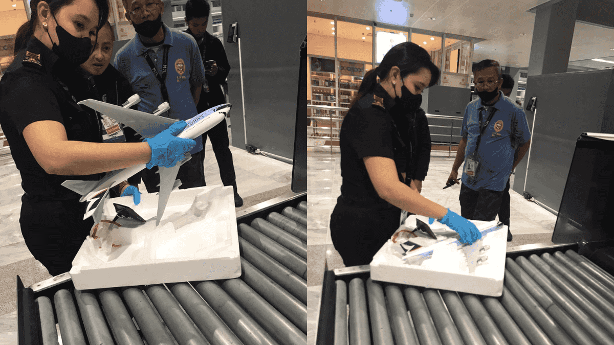 BOC personnel stops OFW from Hong Kong who carries toy airplane in luggage