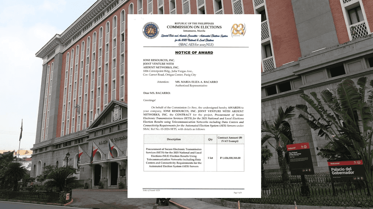 Comelec awards May 2025 poll transmission contract to Ione Resources Inc.