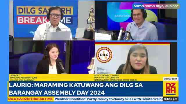 DILG sa DZRH Breaktime: Group reminds local officials to hold barangay assembly