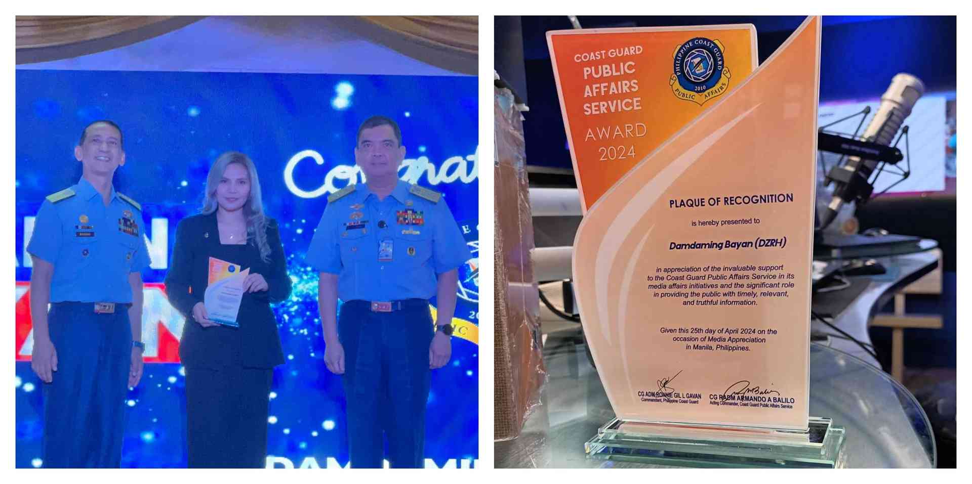 DZRH's Damdaming Bayan receives recognition for its public service affairs