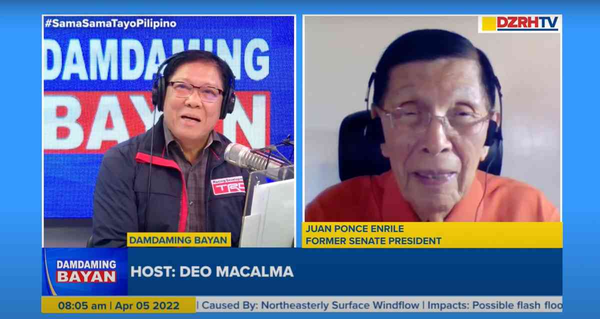 Enrile on Marcos' estate tax: Bongbong, Imee, Irene, Imelda not liable