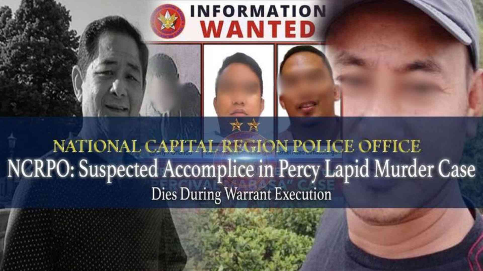 Alleged accomplice in Percy Lapid slain case dies during arrest operation