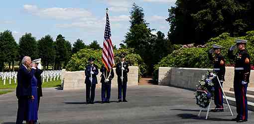 Biden visits American cemetery in France that Trump skipped