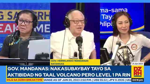 DILG sa DZRH Breaktime: Batangas LGU closely monitoring Taal Volcano