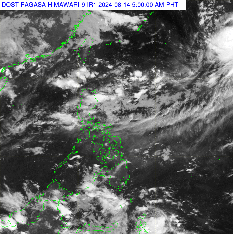 Habagat to affect Northern, Central Luzon on Wednesday, August 14