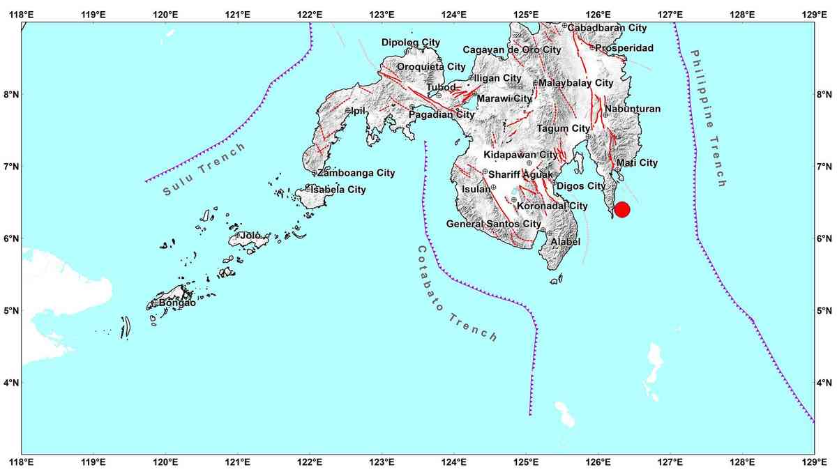 Magnitude 4.9 quake hits Governor Generoso, Davao Oriental