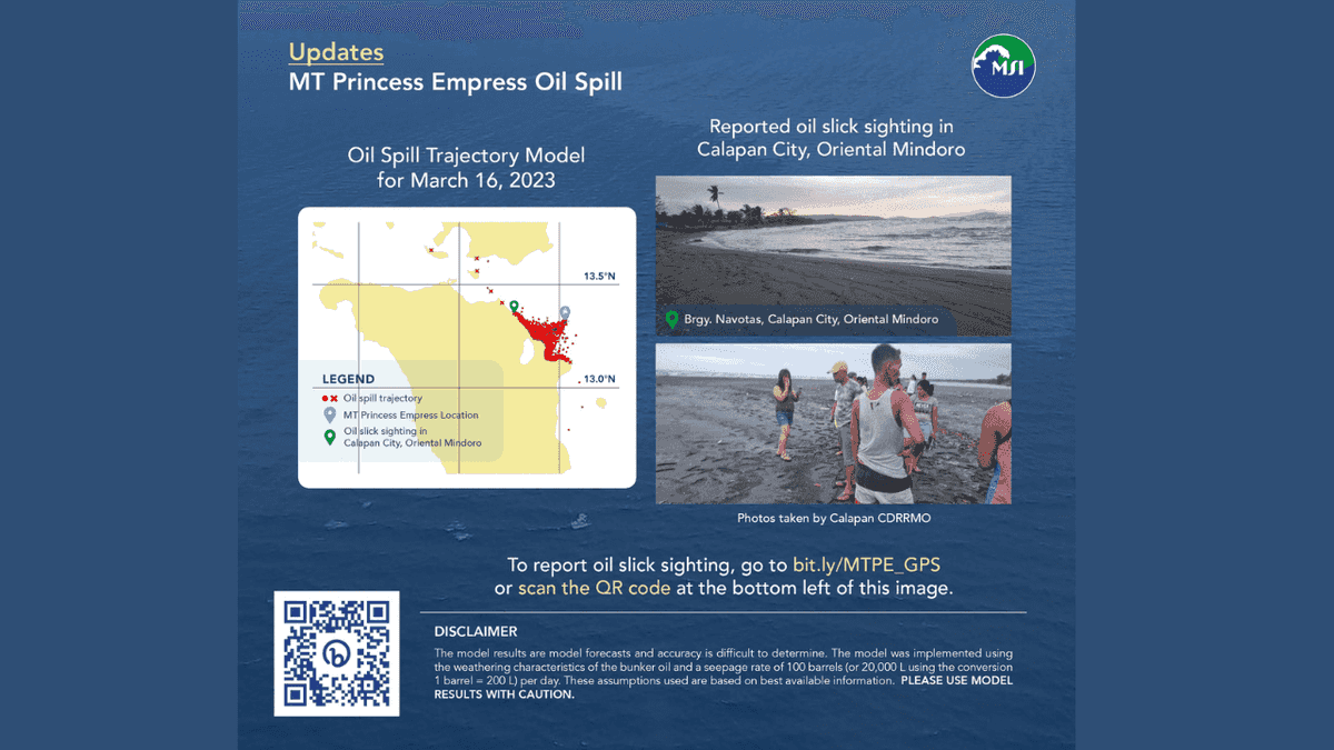 Oil slicks spotted in Calapan City along Verde Island Passage - UP Marine