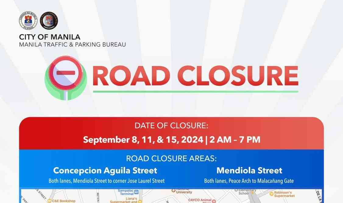 Road closures around Mendiola area on September, to give way for Bar Exams