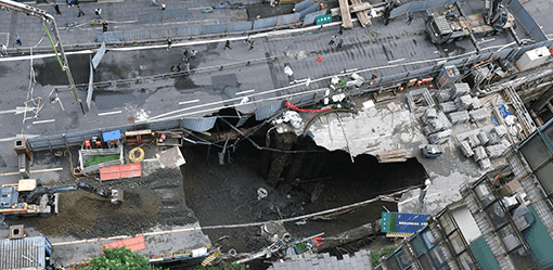 Subway under construction collapses in China's Chengdu, creating sinkhole