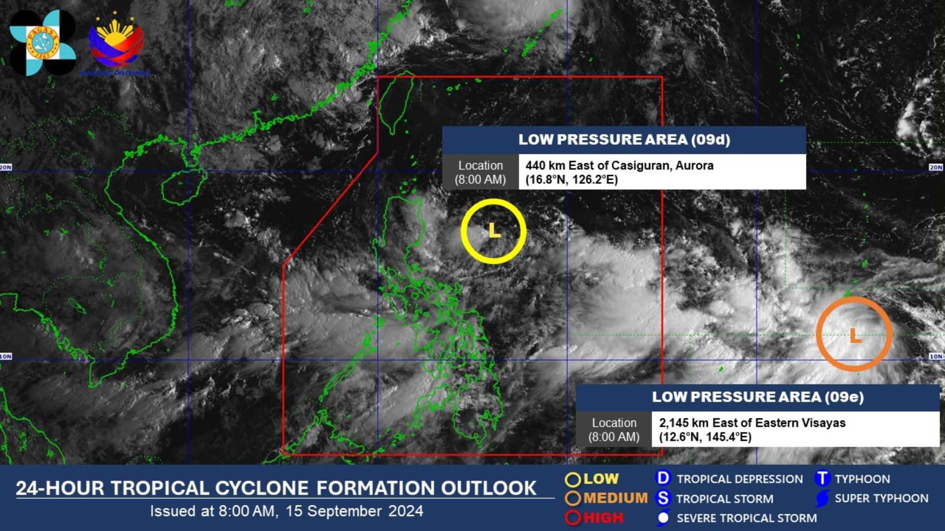 PAGASA monitors 2 LPAs, one inside PAR