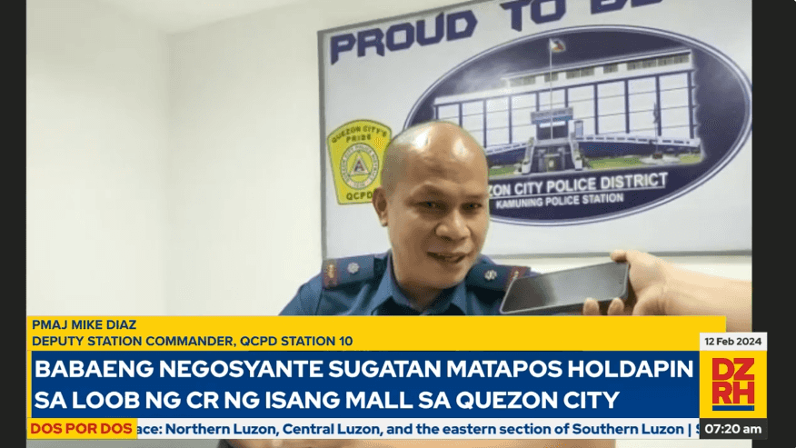Businesswoman robbed inside CR in Quezon City mall - QCPD