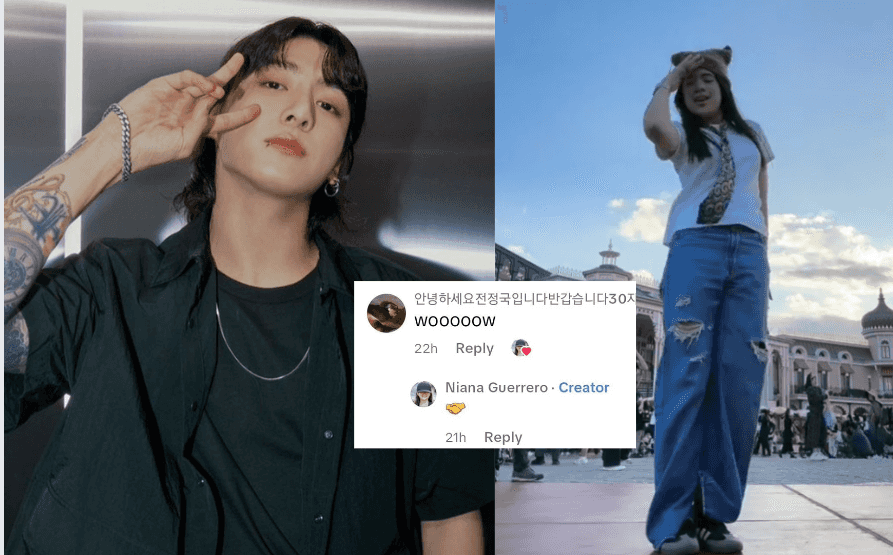 BTS Jungkook likes, comments on Niana Guerrero’s “3D” TikTok challenge