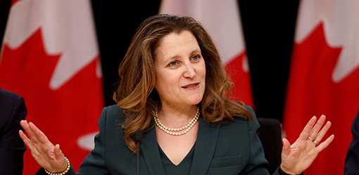 Canada, US agree Ukraine needs money from Russian assets, Freeland says