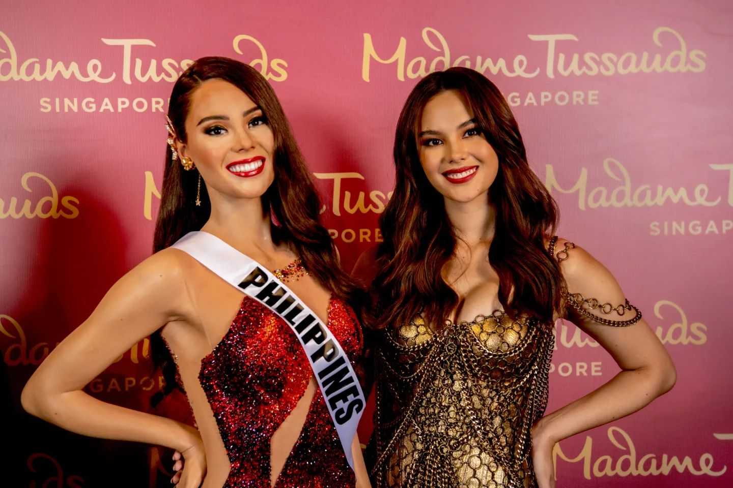 Catriona Gray unveils own wax figure in Singapore