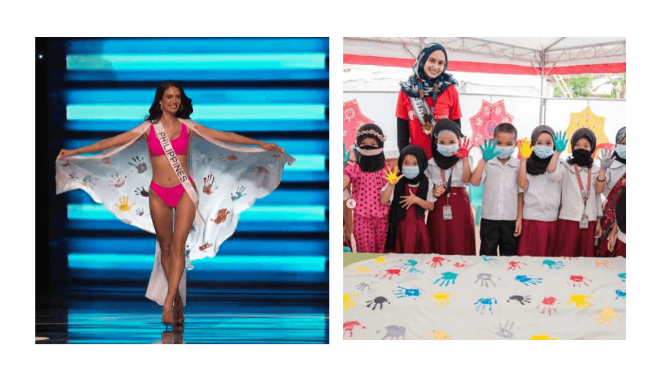 'Imprints in my heart' Celeste Cortesi stuns in swimsuit with cape made by Marawi children