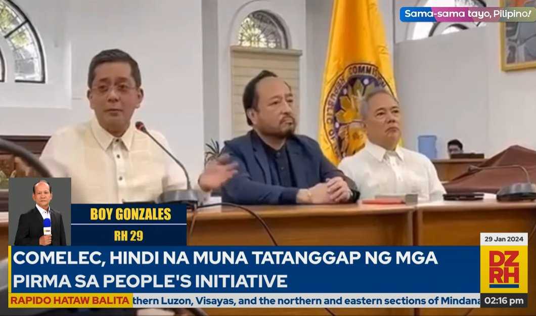 Comelec suspends proceedings regarding People's Initiative for cha-cha - Garcia