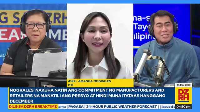 DILG sa DZRH Breaktime: DTI pleased as manufacturers, retailers comply with price guide