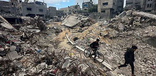 Drones show how Israeli bombs turned Gaza into moonscape