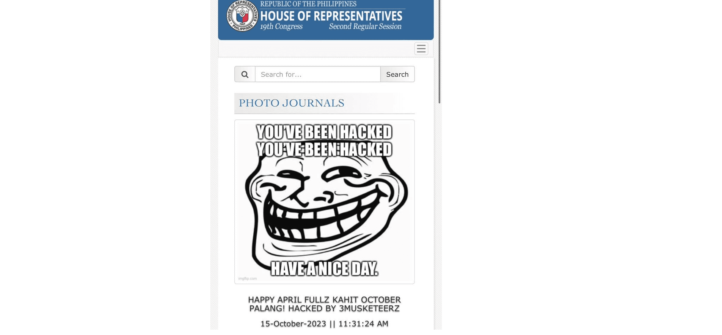 Hackers attack House of Representatives' website