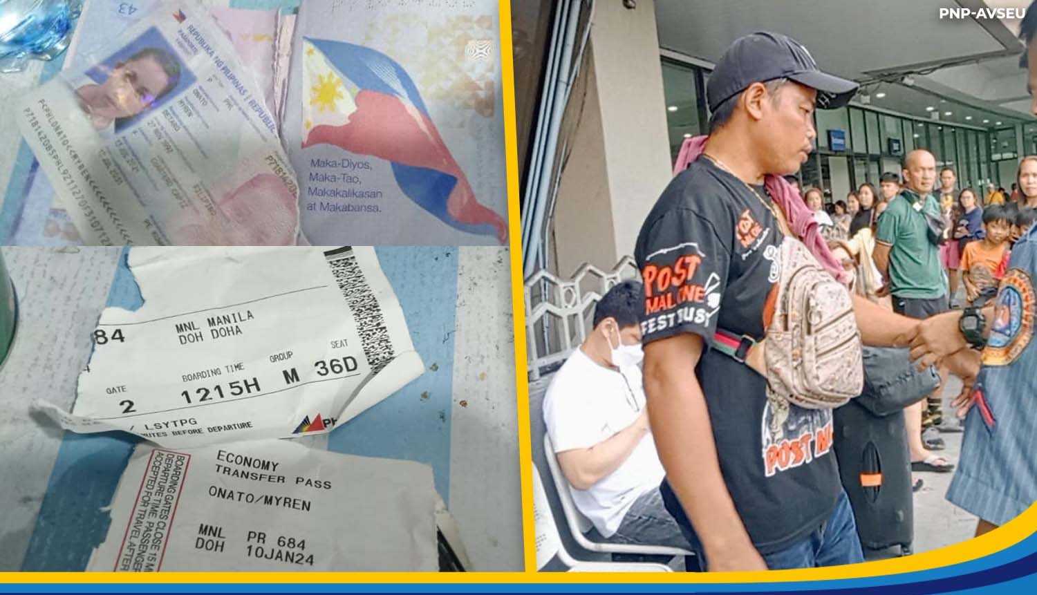 Husband nabbed after tearing OFW wife's passport in NAIA