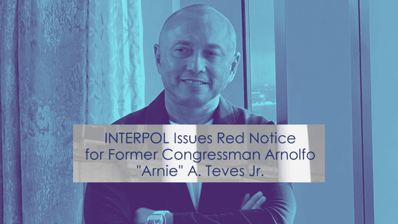 DOJ confirms INTERPOL's red notice for ex-Cong. Arnie Teves