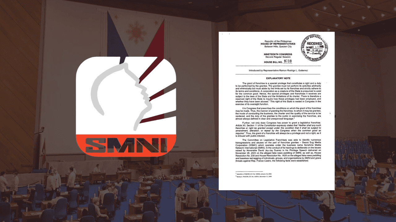House bill filed to revoke SMNI's franchise due to alleged multiple violations