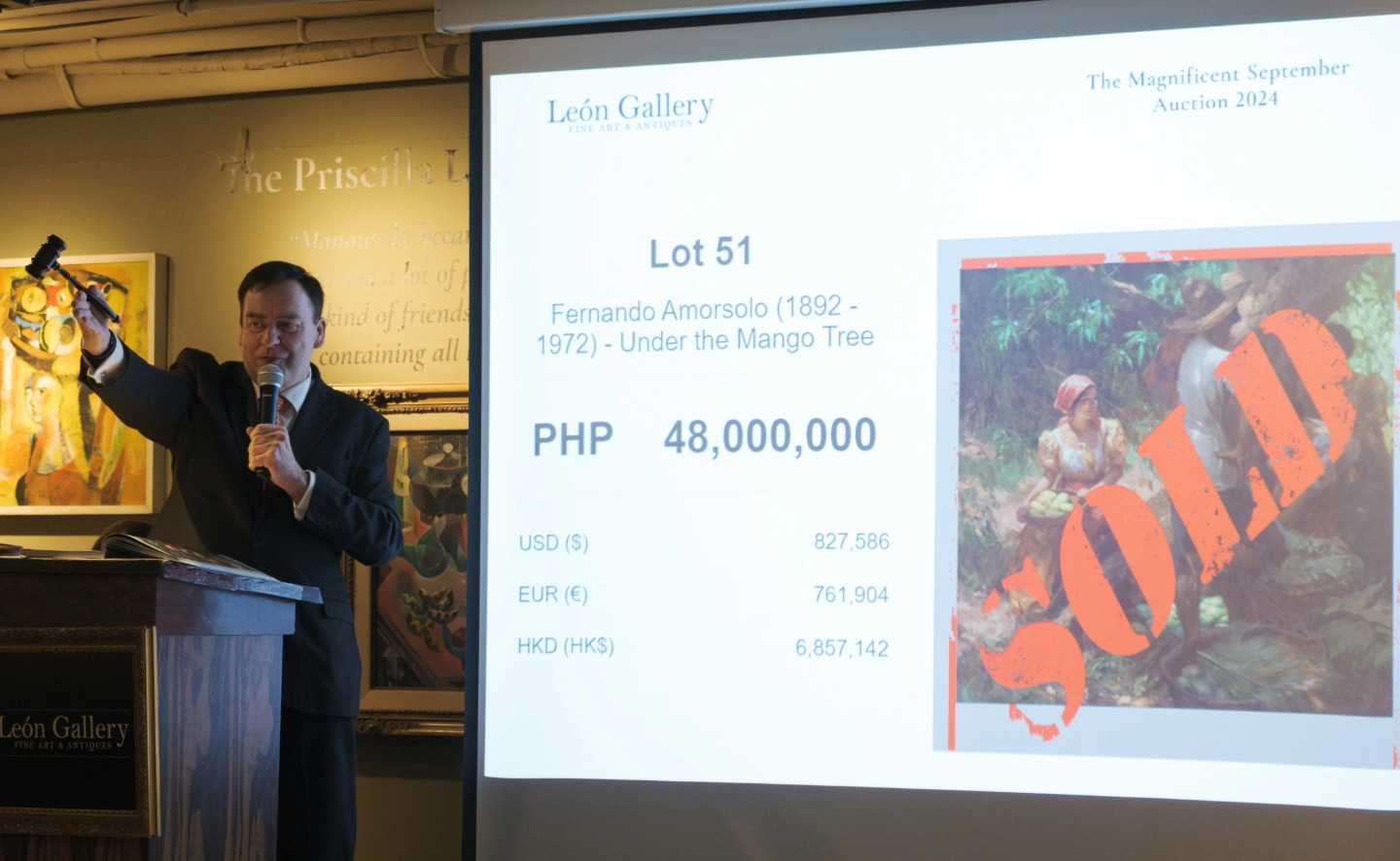 León Gallery shatters own world record; Amorsolo’s ‘Under the Mango Tree’ sold for Php 57-M at the Magnificent September Auction