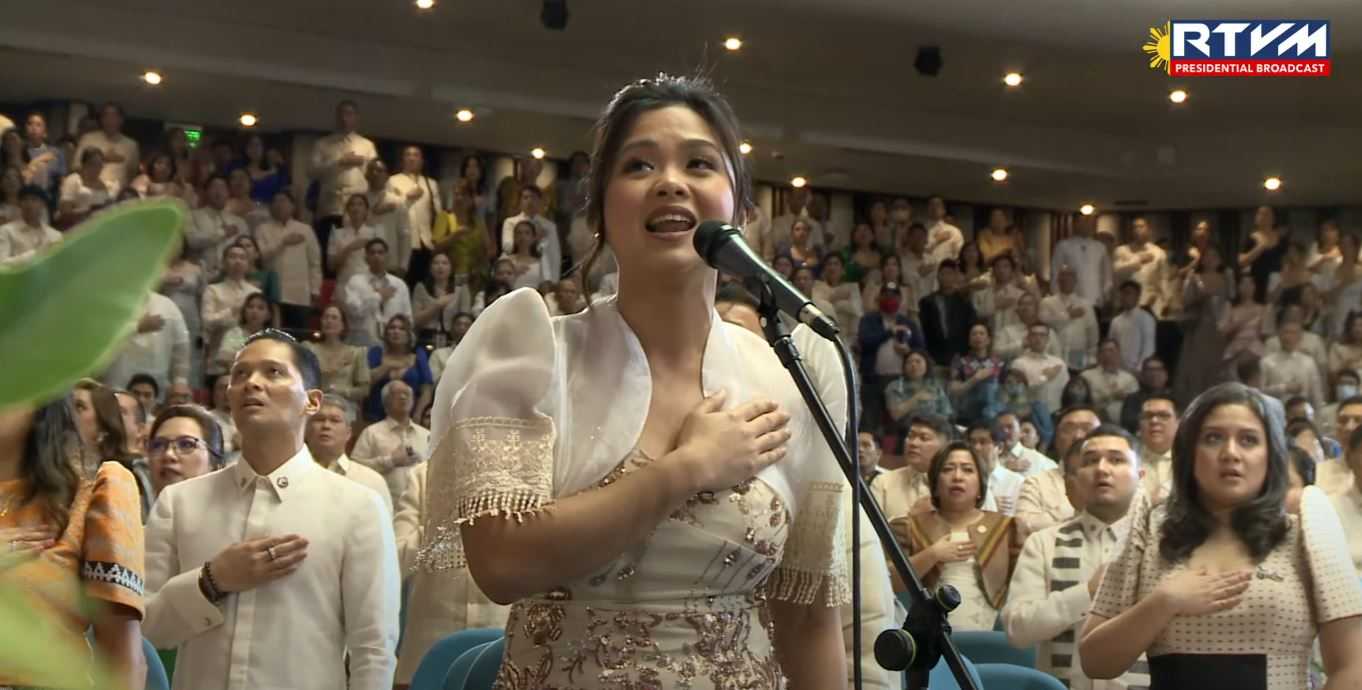 LOOK: Lara Maigue sings national anthem in SONA 2023