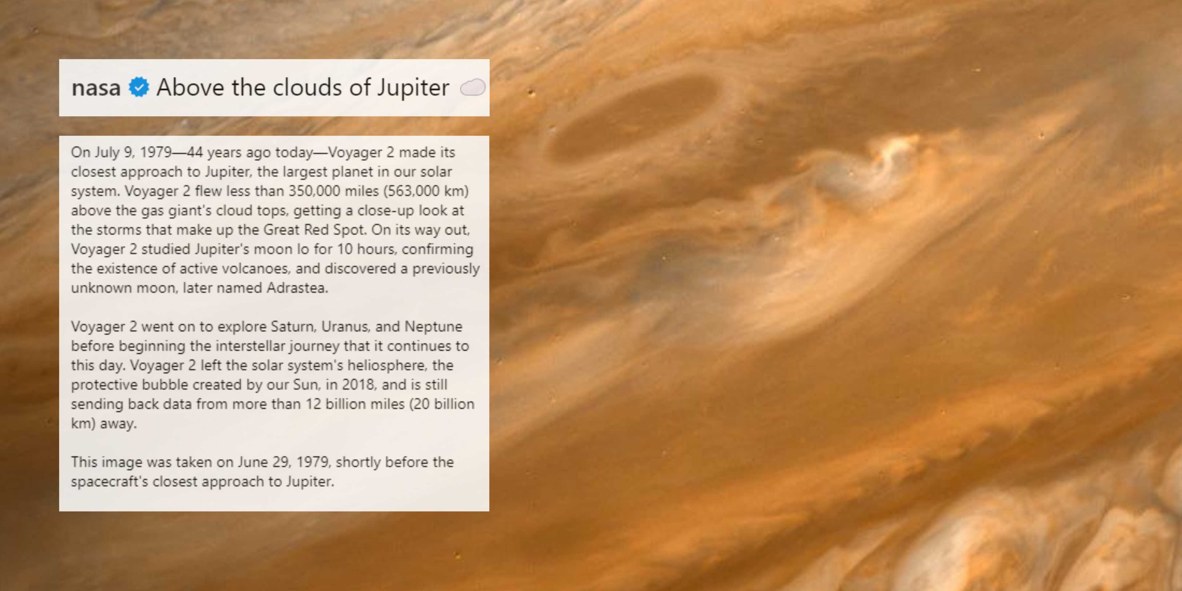 LOOK: NASA shares close-up look of Jupiter's surface