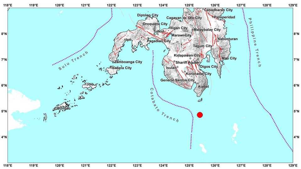 Magnitude 4.8 quake strikes Sarangani, Davao Occidental