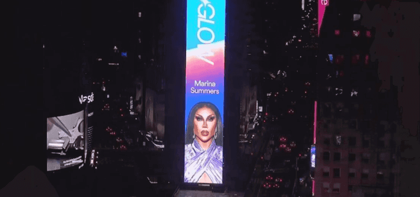 LOOK: Drag Queen Marina Summers gets featured in NY Times Square for Pride Month