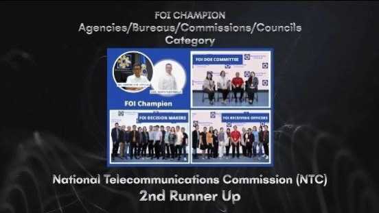 NTC recognized as runner up champion awardee in 2022 FOI Awards