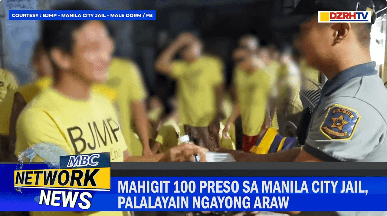Over 100 prisoners at Manila City Jail released on Friday, December 8