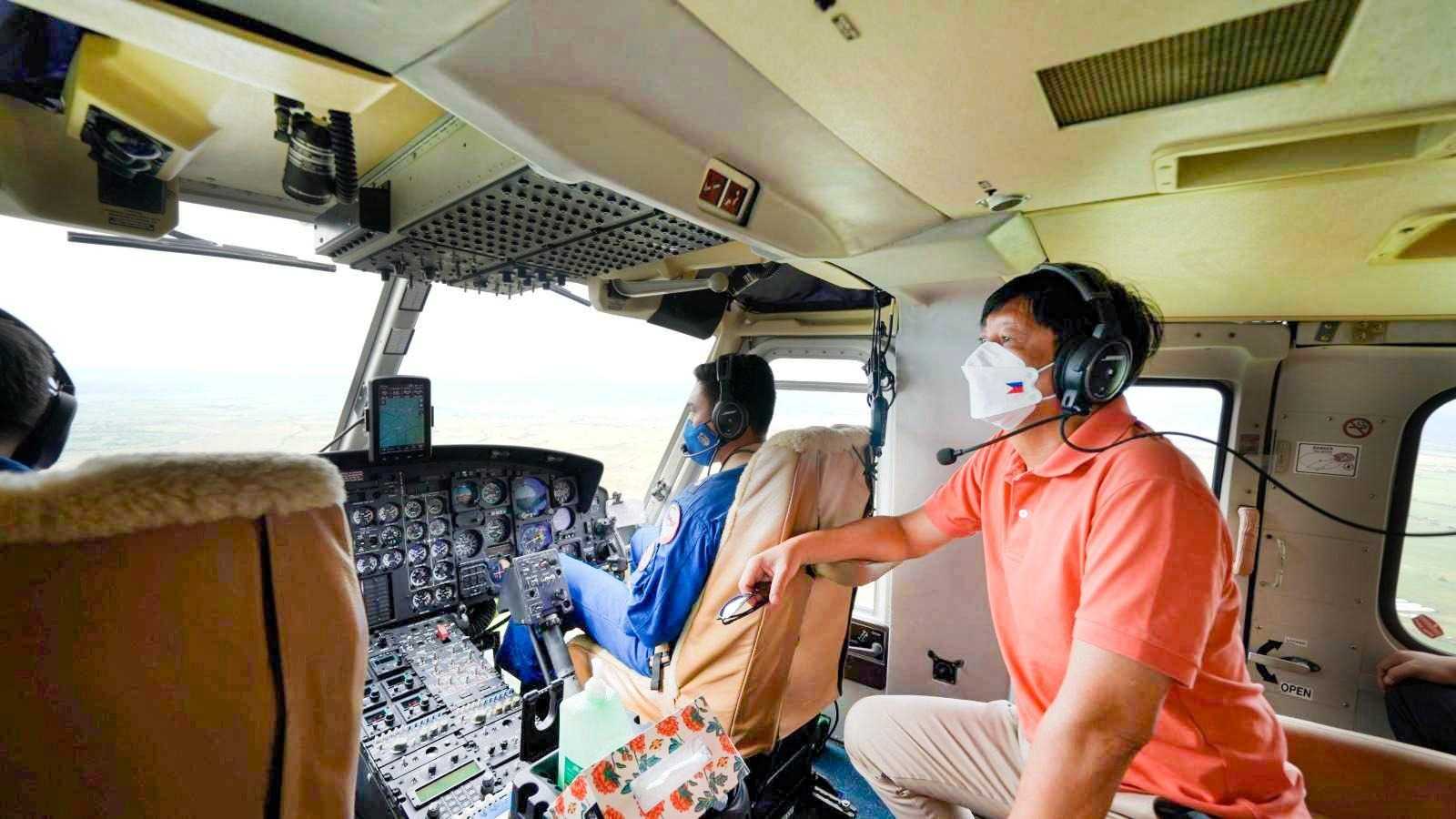 PBBM conducts aerial inspection in areas affected by Karding