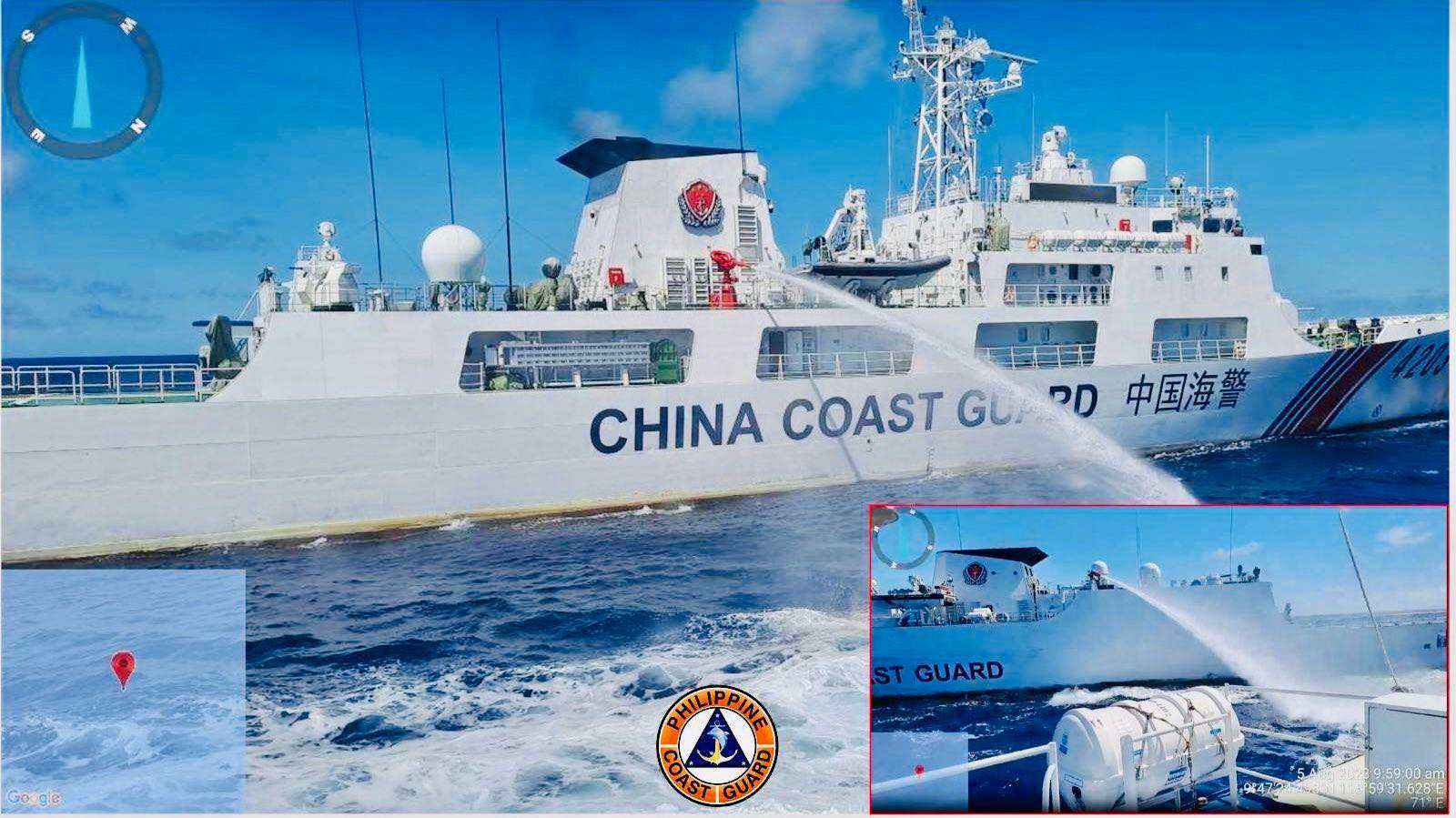 PCG: Chinese vessels blasted water cannons on PH boats near Ayungin Shoal