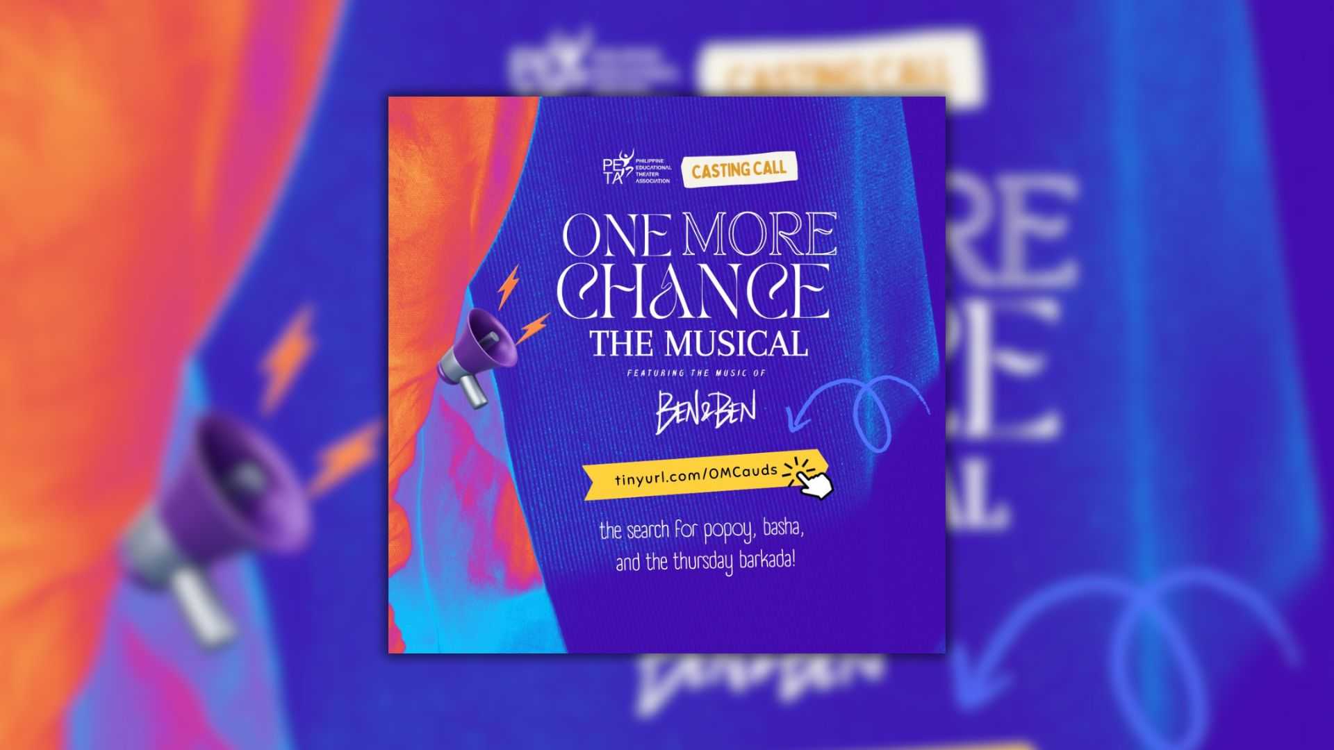 PETA holds casting call for ‘One More Chance The Musical' featuring Ben&Ben music