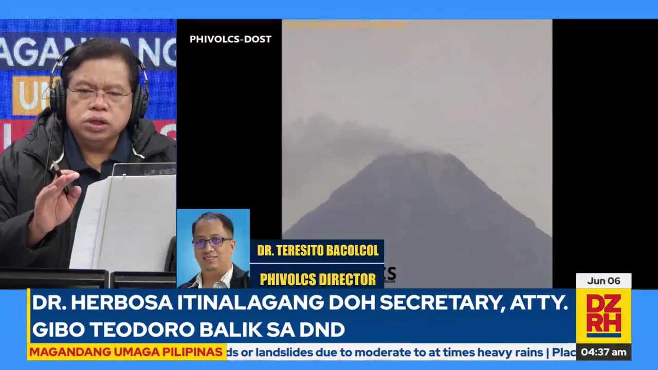 PHIVOLCS observes increased rockfall in Mayon Volcano