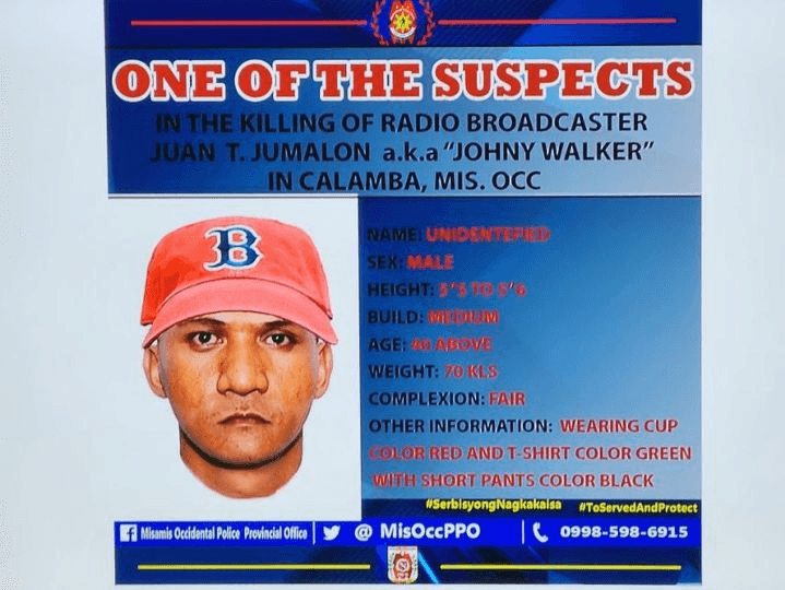 PNP releases composite sketch of suspect in radio broadcaster Juan Jumalon slay