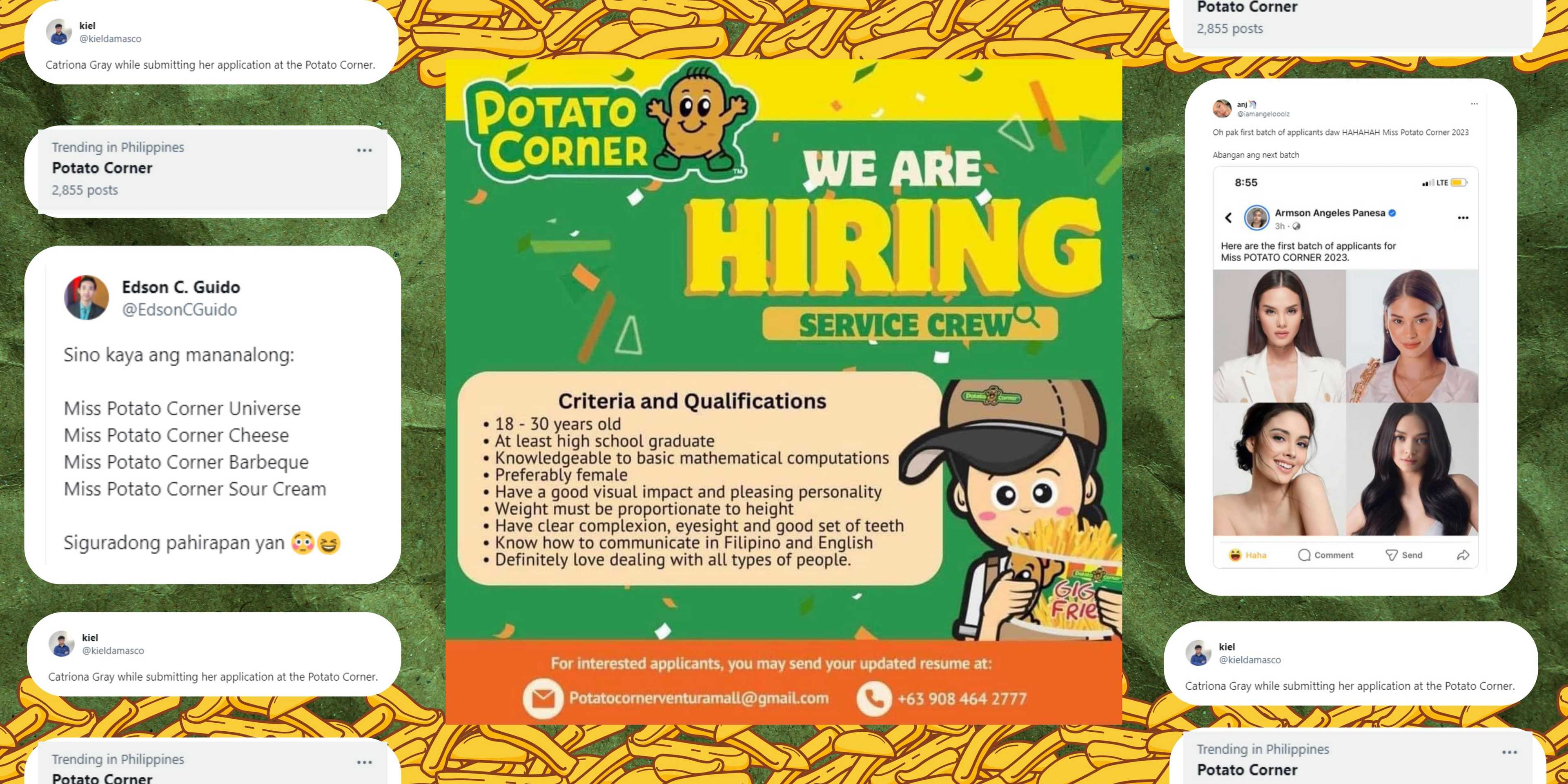 “Miss Potato Corner Universe” Potato Corner’s job ad gone viral on social media