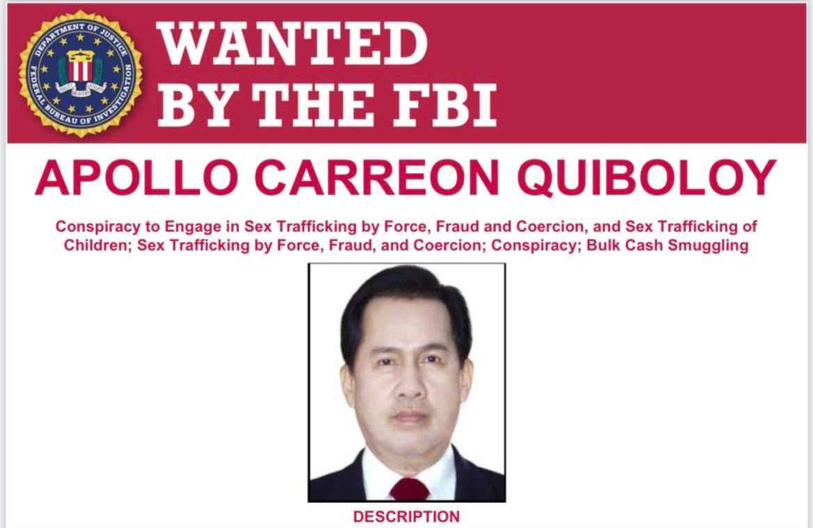 Quiboloy, 2 others on FBI's wanted list
