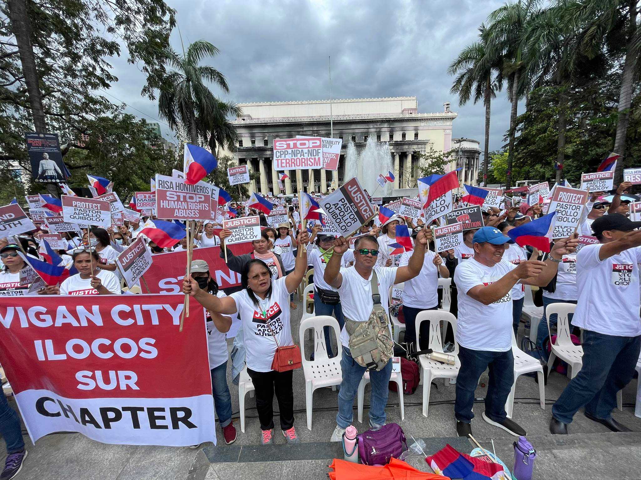 LOOK: Quiboloy supporters hold prayer rally in Liwasang Bonifacio