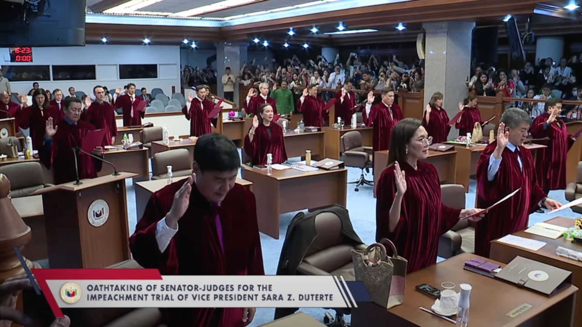 Senators take oath as judges for VP Sara Duterte impeachment trial