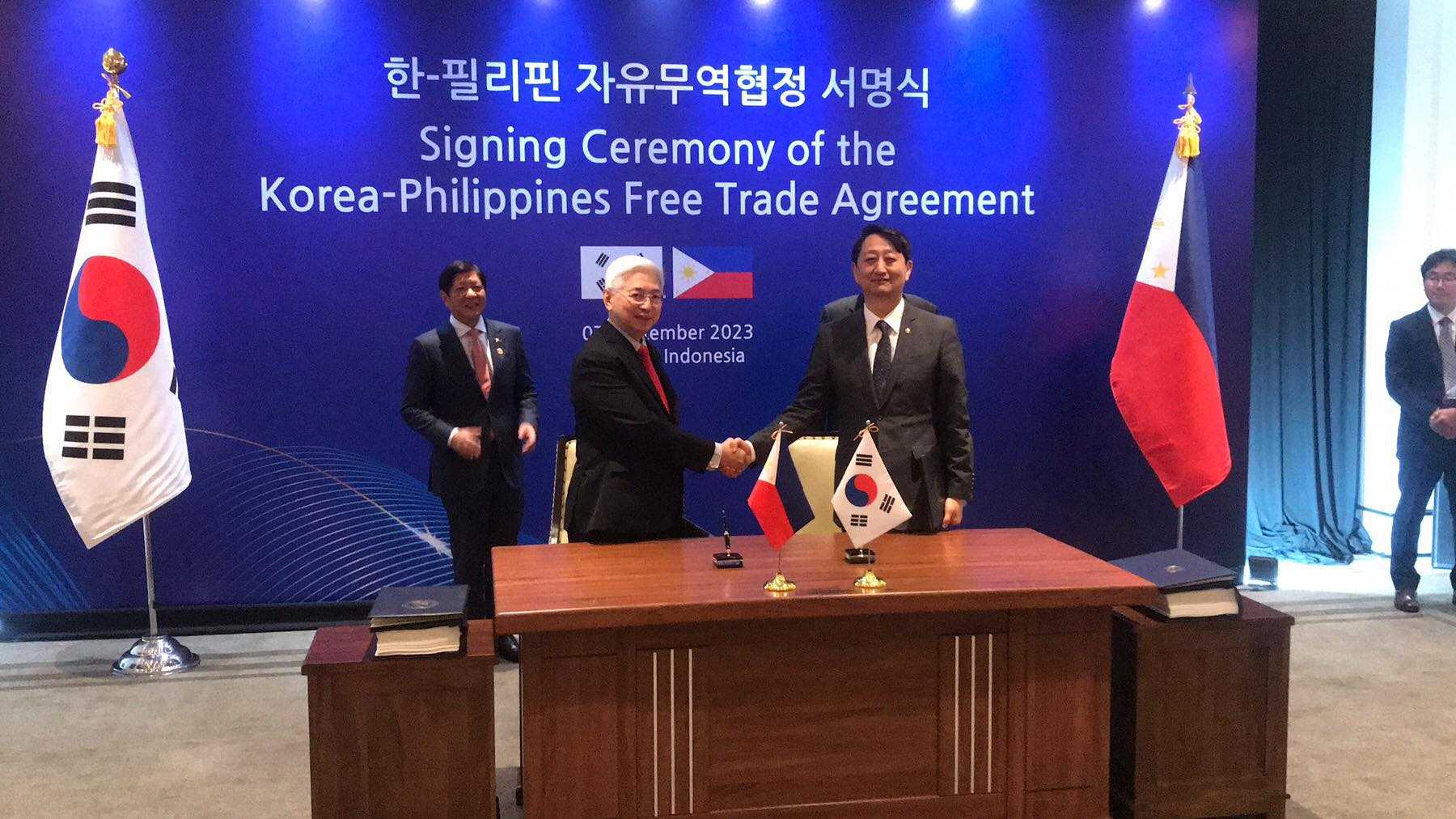 PH signs free trade agreement with South Korea