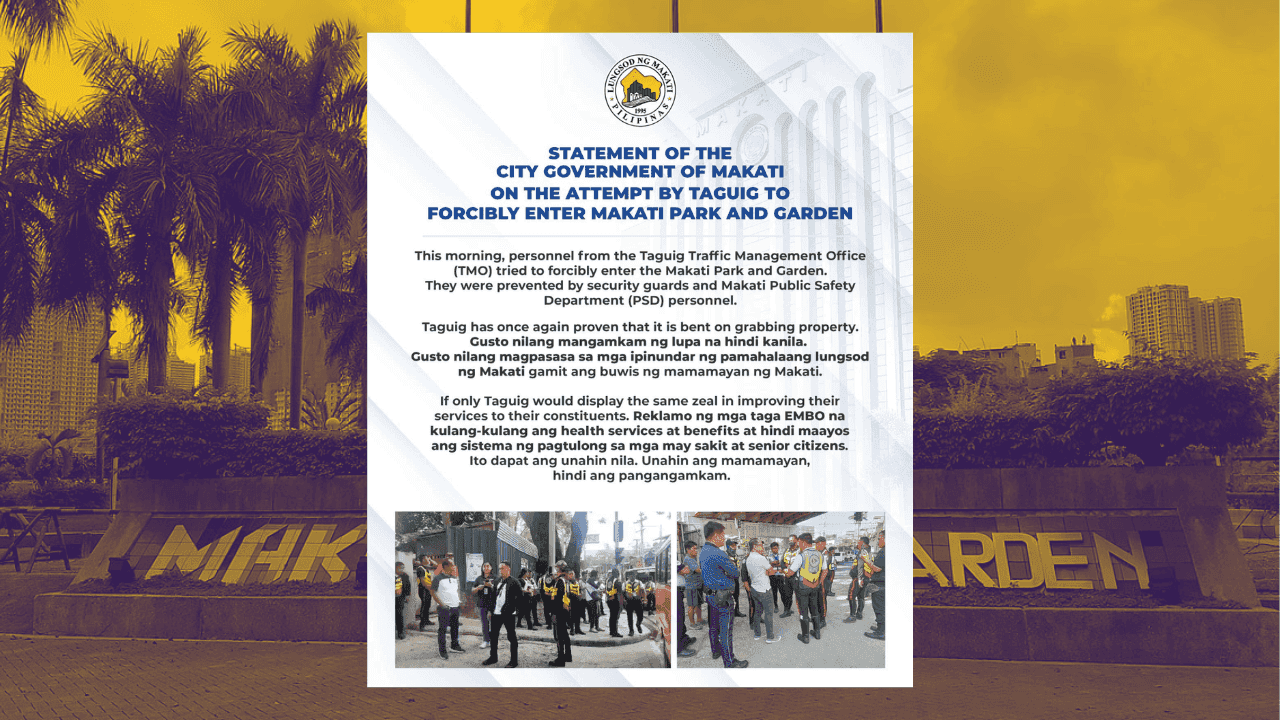 Taguig traffic personnel attempted to enter forcibly Makati Park and Garden - Makati gov't