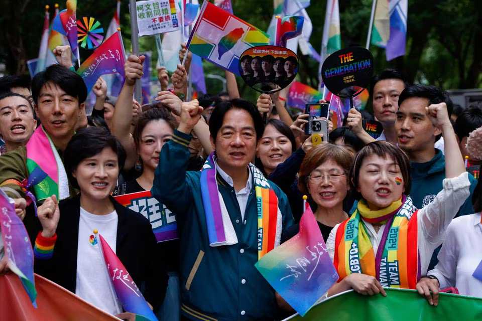 Taiwan presidential frontrunner joins huge crowds at east Asia's largest Pride march